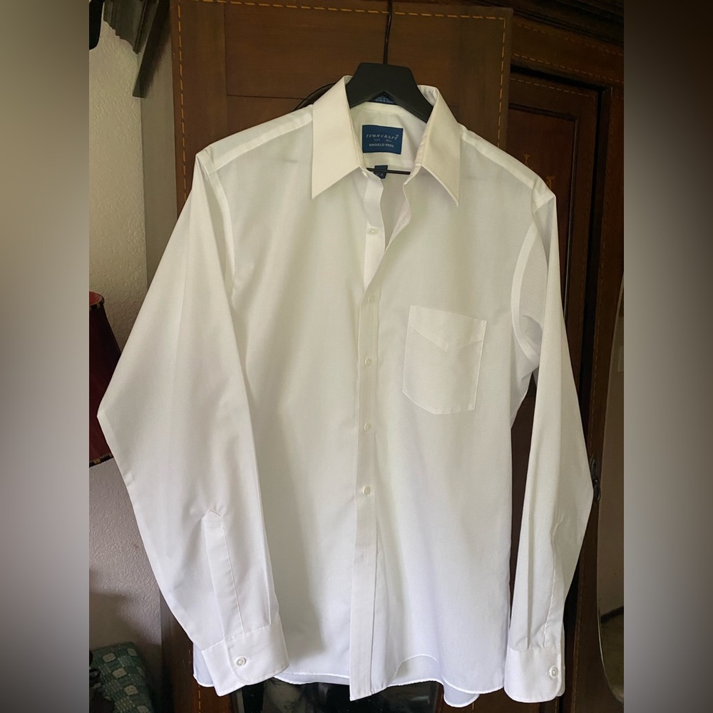 Vintage EUC Towncraft Men's Classic White Dress Shirt 15 1/2 34/35